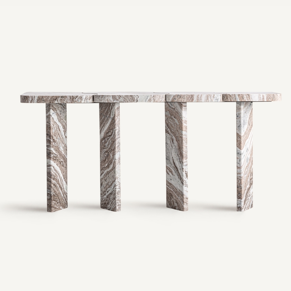 table console moderne en marbre avec variations de couleur 175 cm