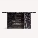 console haut de gamme en marbre noir veiné 160 cm