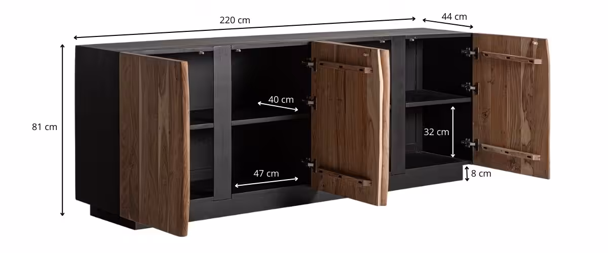 dimensions buffet en bois