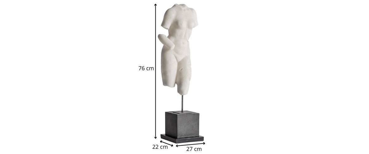 dimensions statuette corps femme en résine