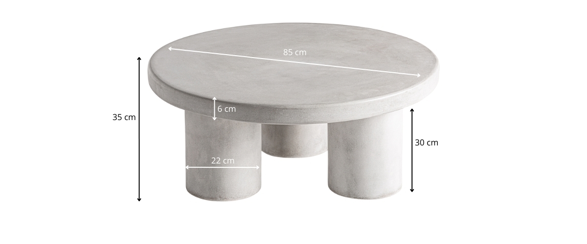 dimensions table basse en grès