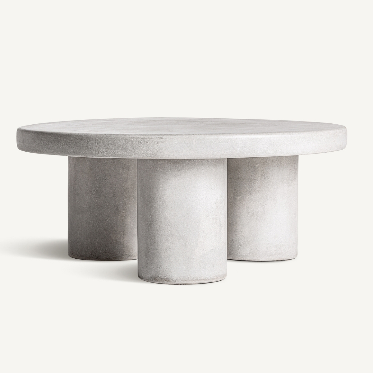 table basse design ronde en grès gris