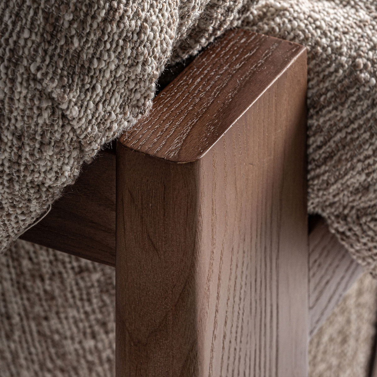 Fauteuil design en tissu bouclé marron beige FLORIDA – Image 8