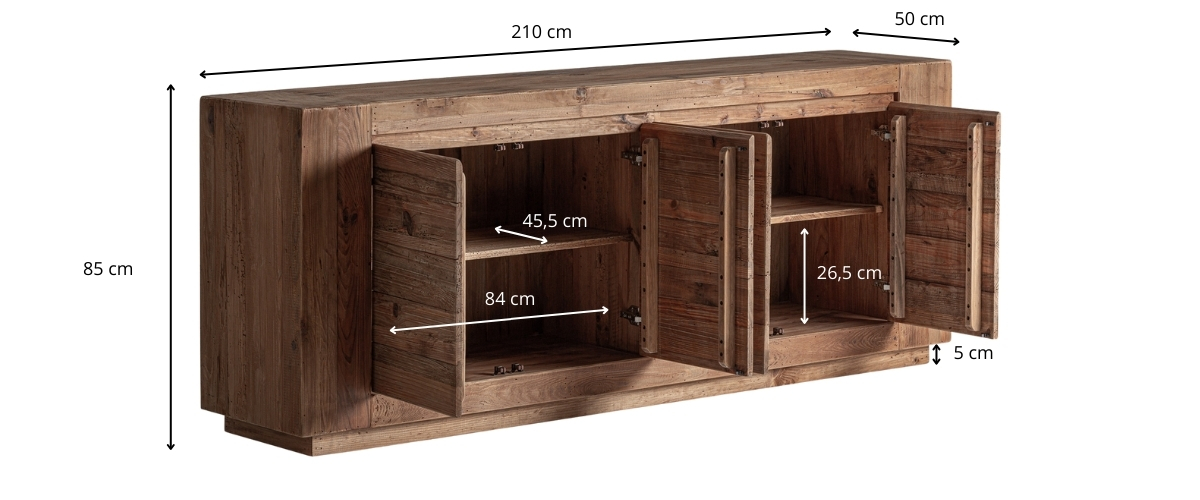 Buffet salle à manger bois massif recyclé