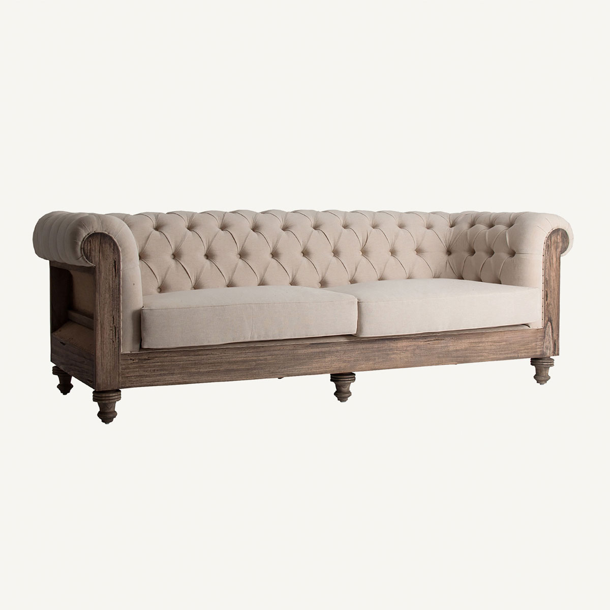 Canapé chesterfield beige