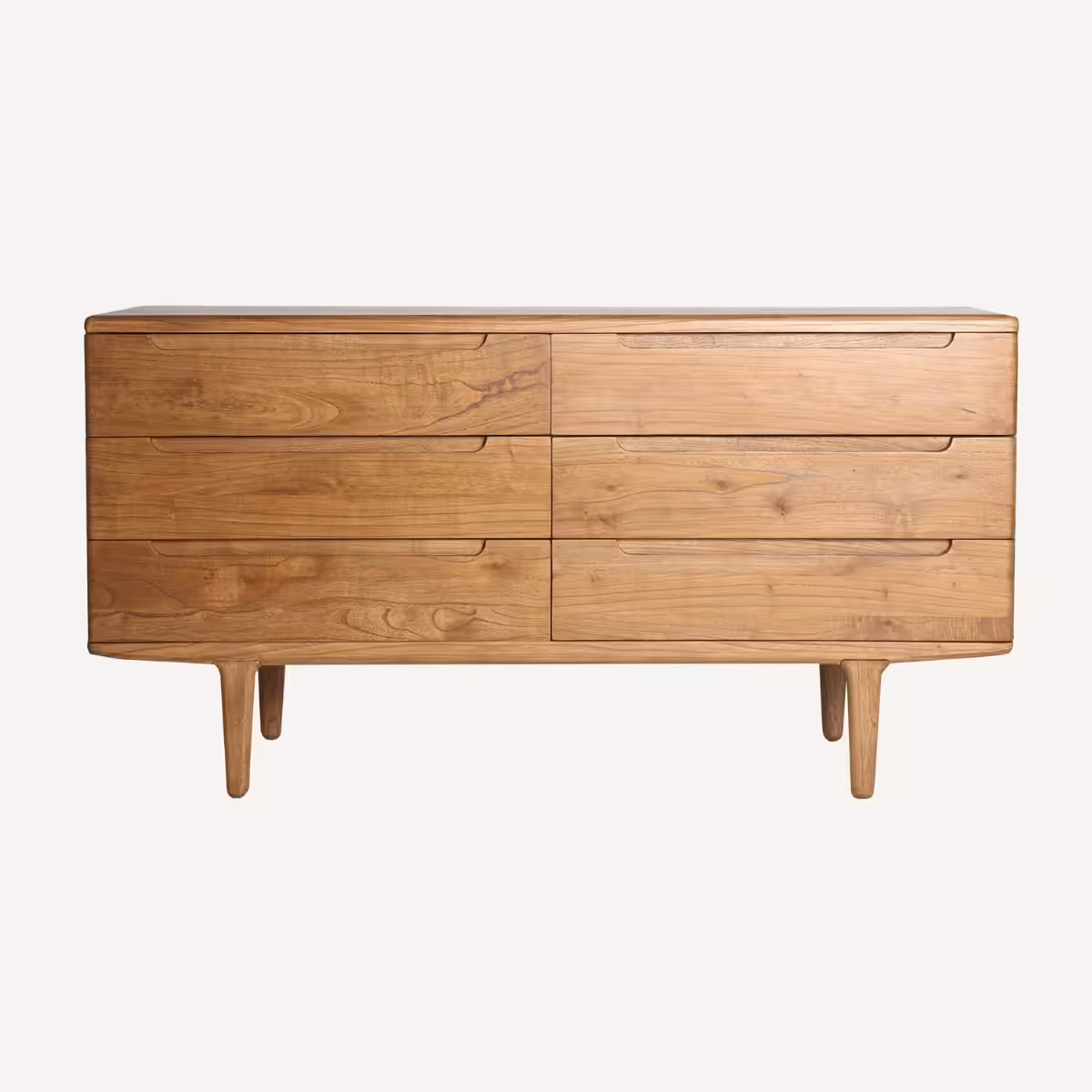 Commode 6 tiroirs en bois de manguier massif 150 cm