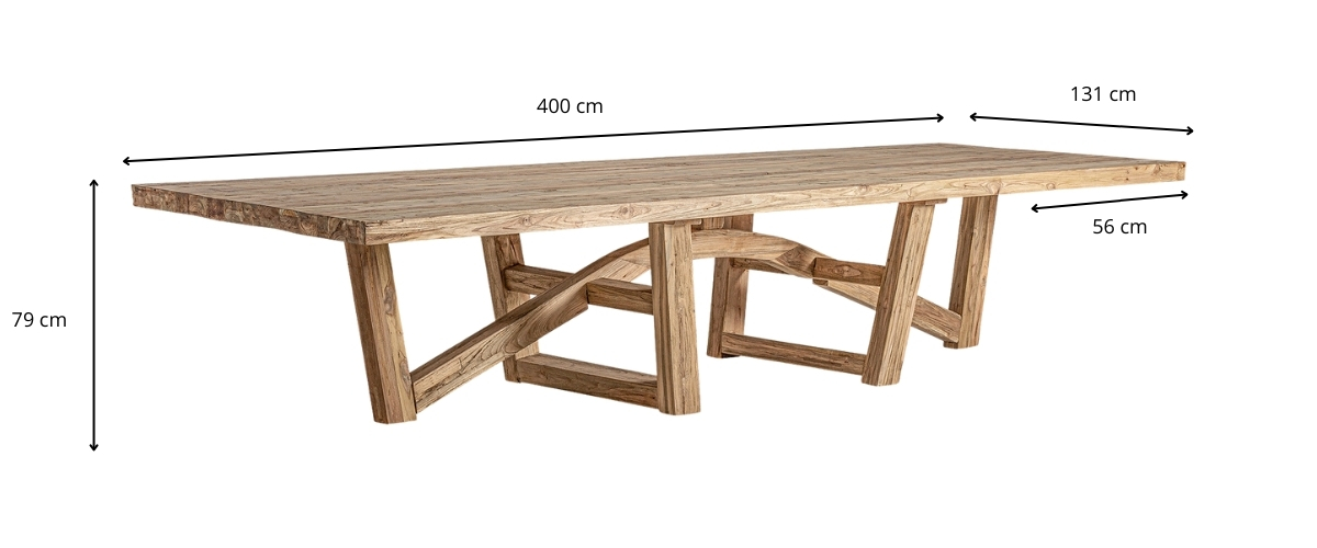 Dimensions de la grande table à manger en bois massif