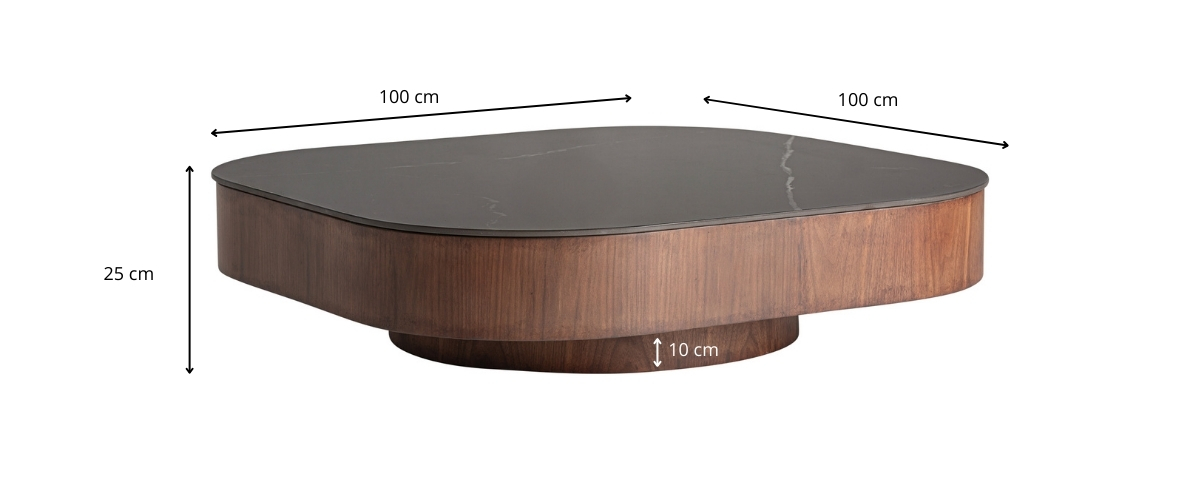 Dimensions de la table basse carrée