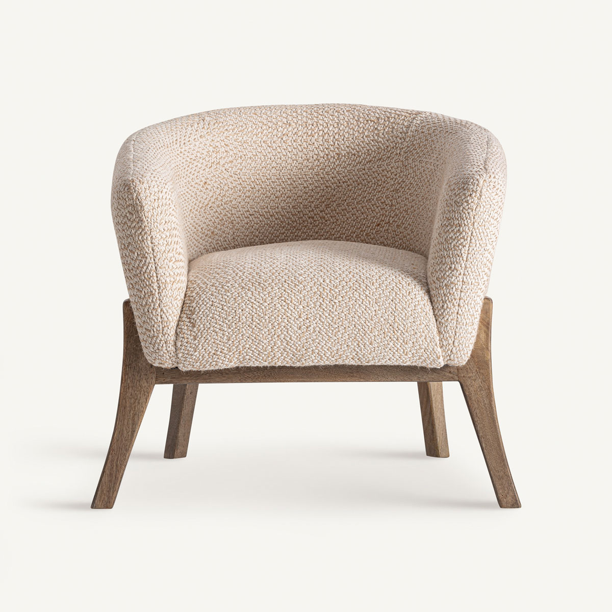 Fauteuil relax en jute beige et bois de manguier naturel