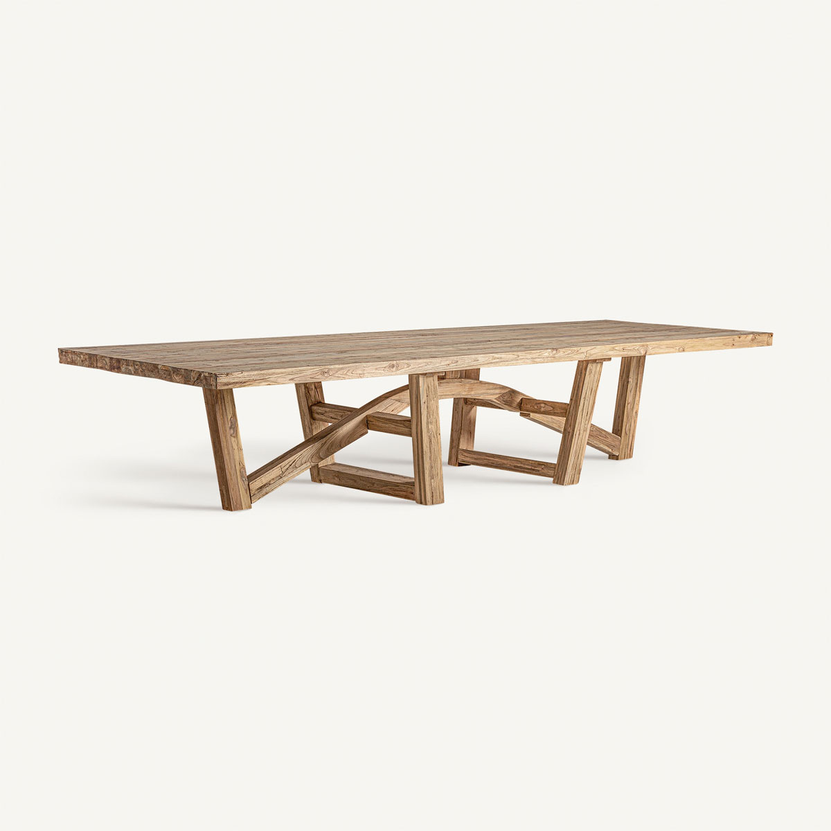 Grande table de salle à manger en bois massif 400 cm