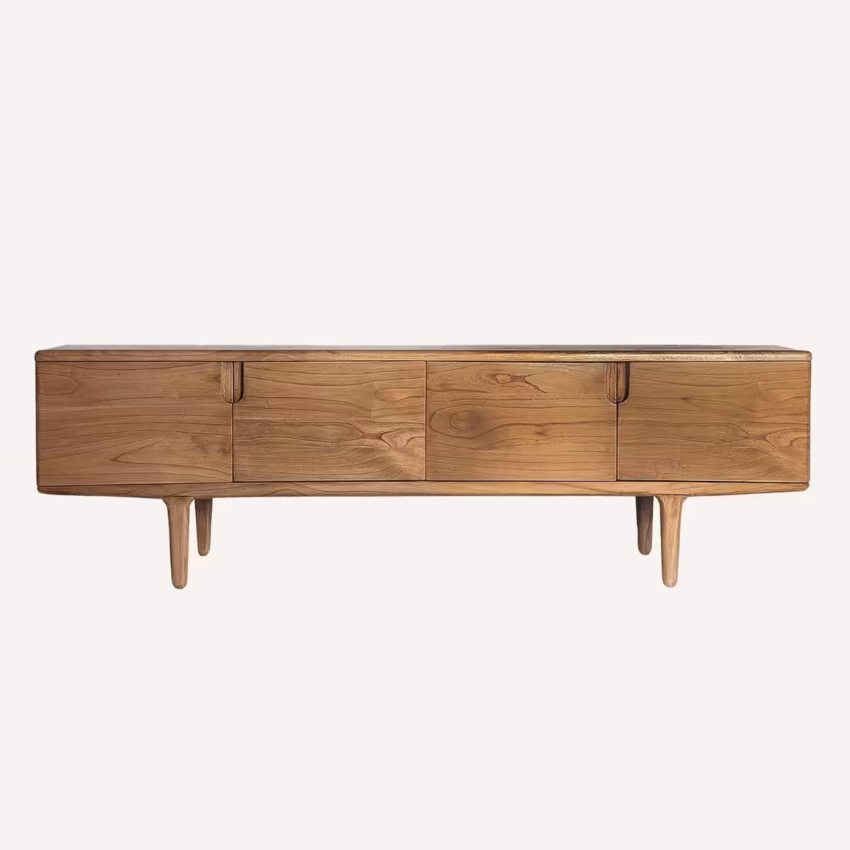 Meuble tv 190 cm en bois exotique style scandinave