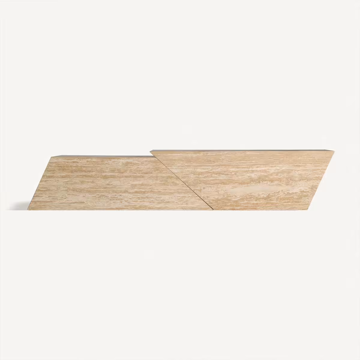 Meuble TV 230 cm en travertin beige naturel
