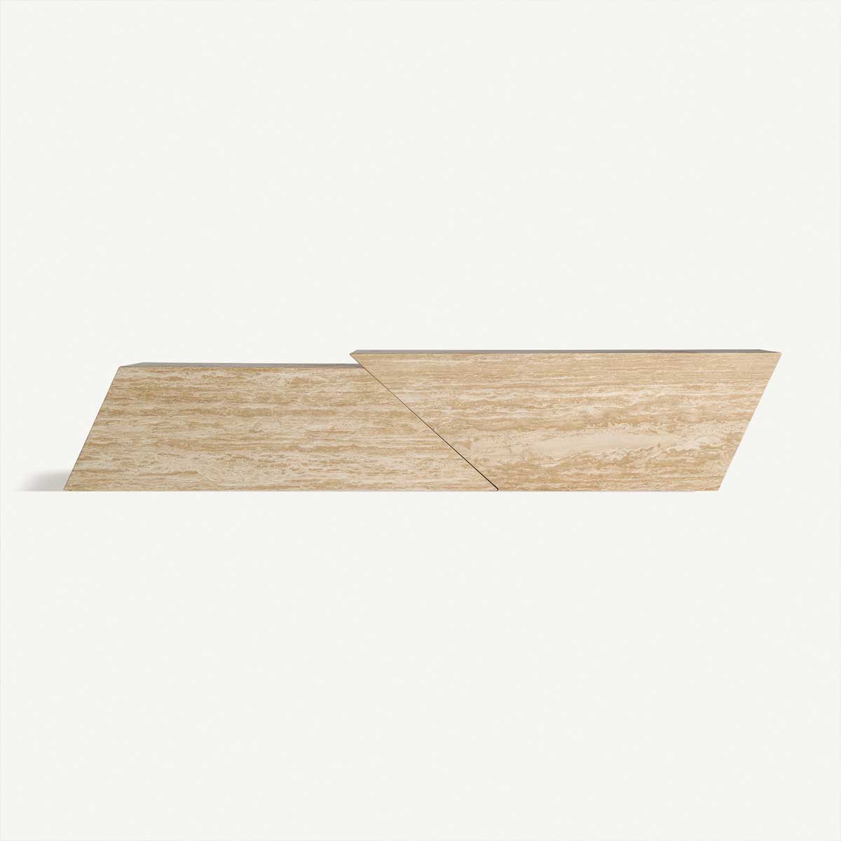 Meuble TV 230 cm en travertin beige naturel