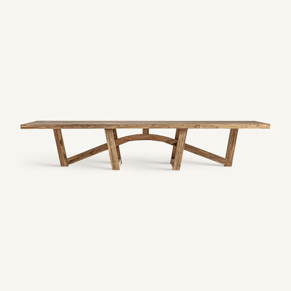Grande table de salle à manger en bois massif 400 cm
