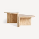 Table basse organique en travertin naturel 100 cm