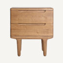 Chevet 2 tiroirs en bois de mindi massif 55 cm