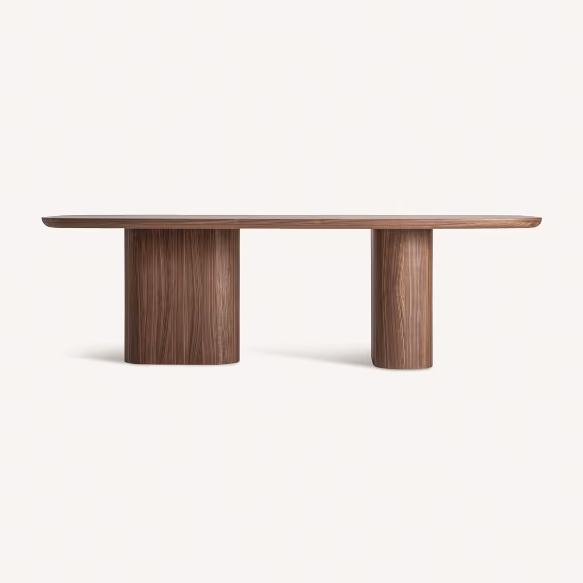 Table en bois de noyer 250 cm bords arrondis