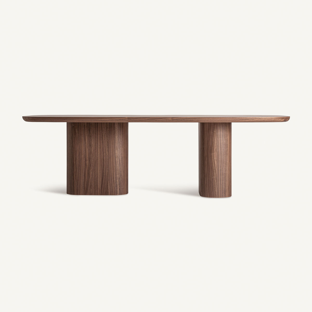 Table en bois de noyer 250 cm bords arrondis