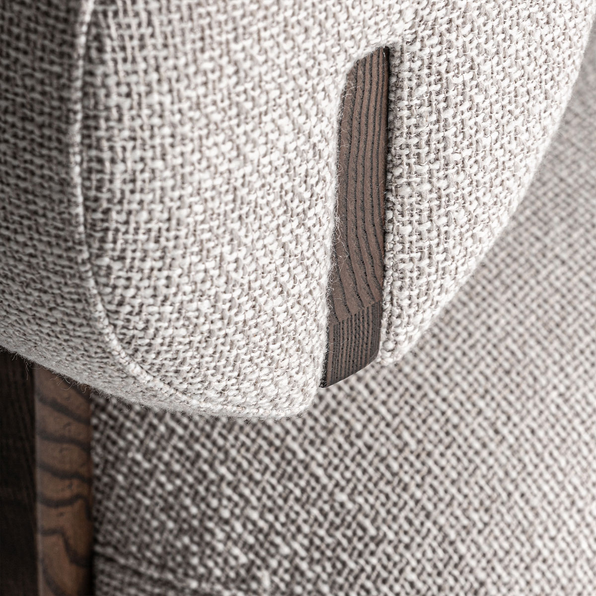 Fauteuil design tissu texturé blanc cassé NOLWENN – Image 7