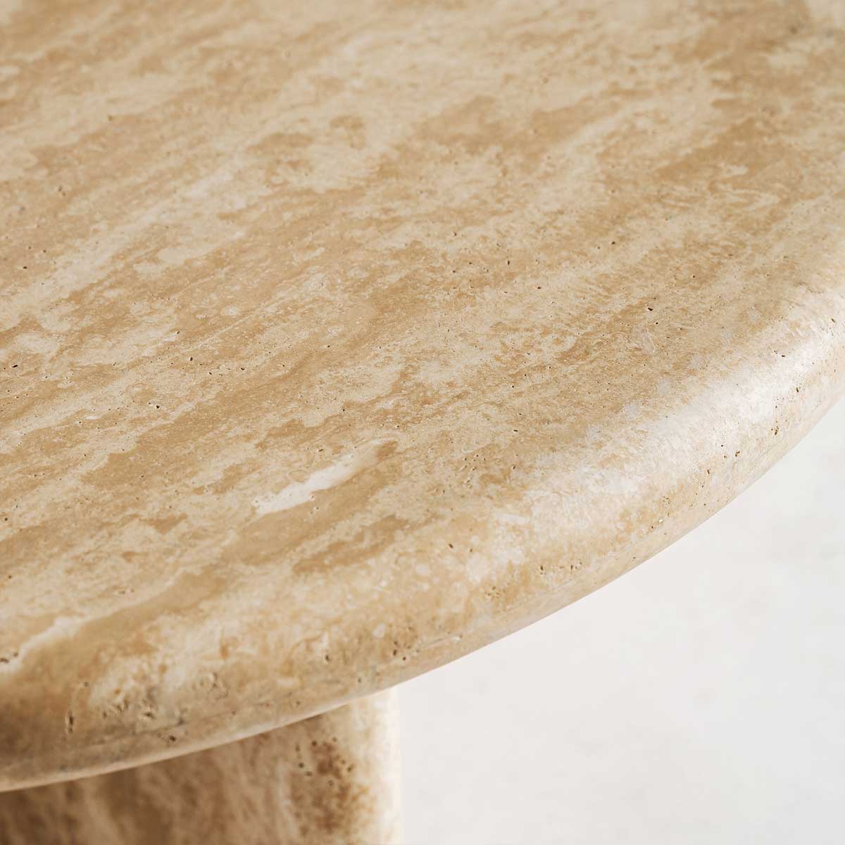 Table basse organique travertin naturel 100 cm STEVEN – Image 6