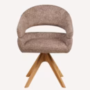 chaise en tissu marron avec fonction rotative