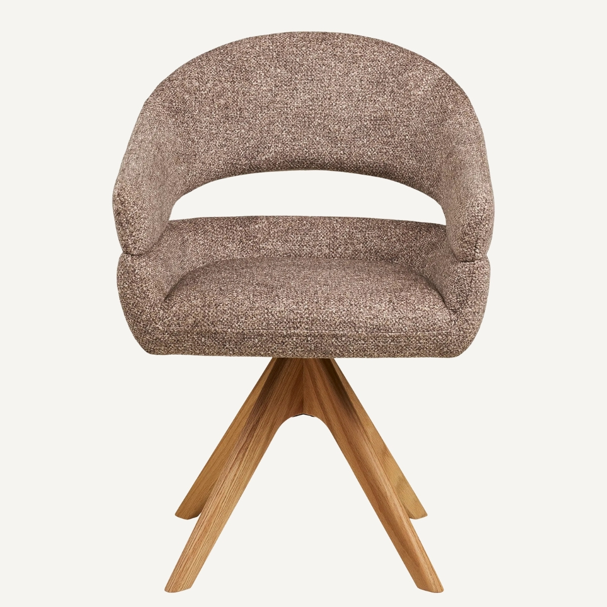 chaise en tissu marron avec fonction rotative