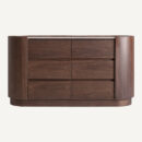 commode moderne 140 cm en placage de chêne