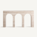 console contemporain en travertin beige 150 cm