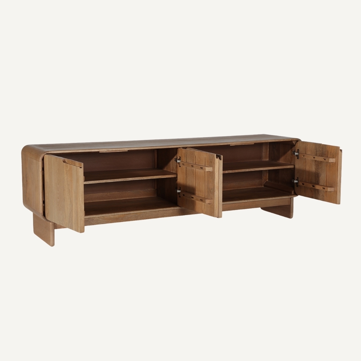 meuble tv bois 4 compartiments