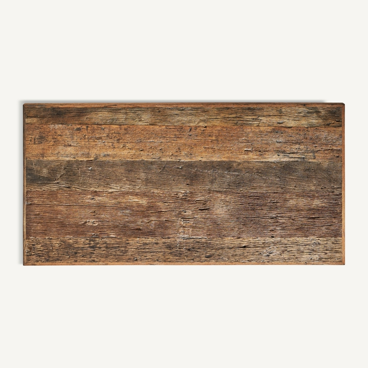 plateau rectangulaire bois rustique avec fissures et defauts naturels