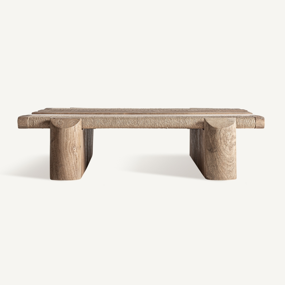 table basse originale haut de gamme en bois et travertin