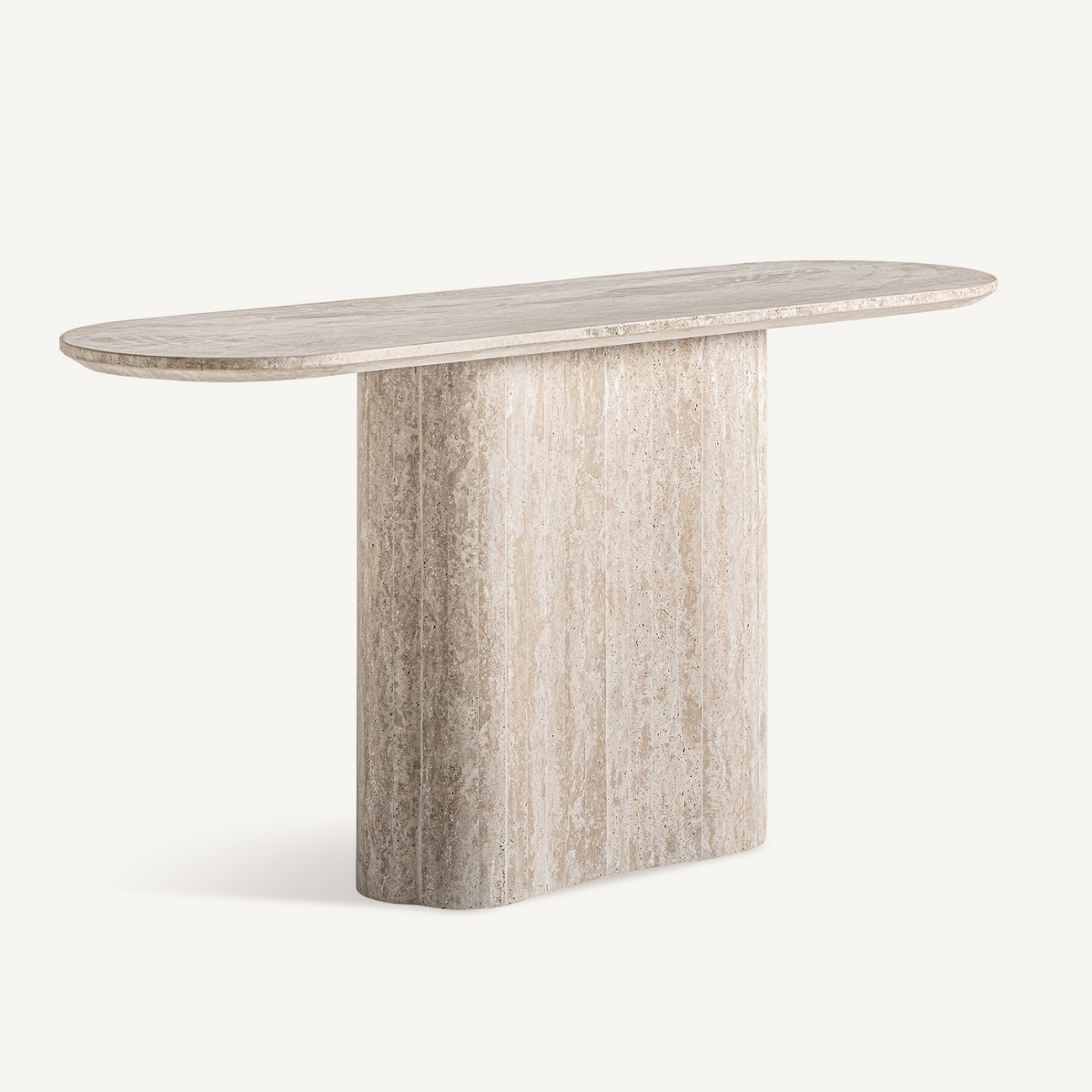 console moderne 160 cm en travertin beige