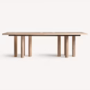 Table à manger 250 cm en bois massif et travertin naturel