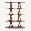 Bibliothèque ouverte en bois de manguier massif originale