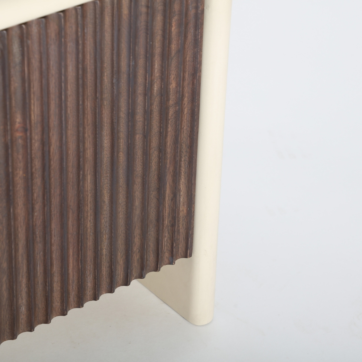 Meuble TV beige et bois 4 portes 200 cm MORGANE – Image 5