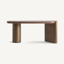 Bureau en bois de noyer et cuivre brossé