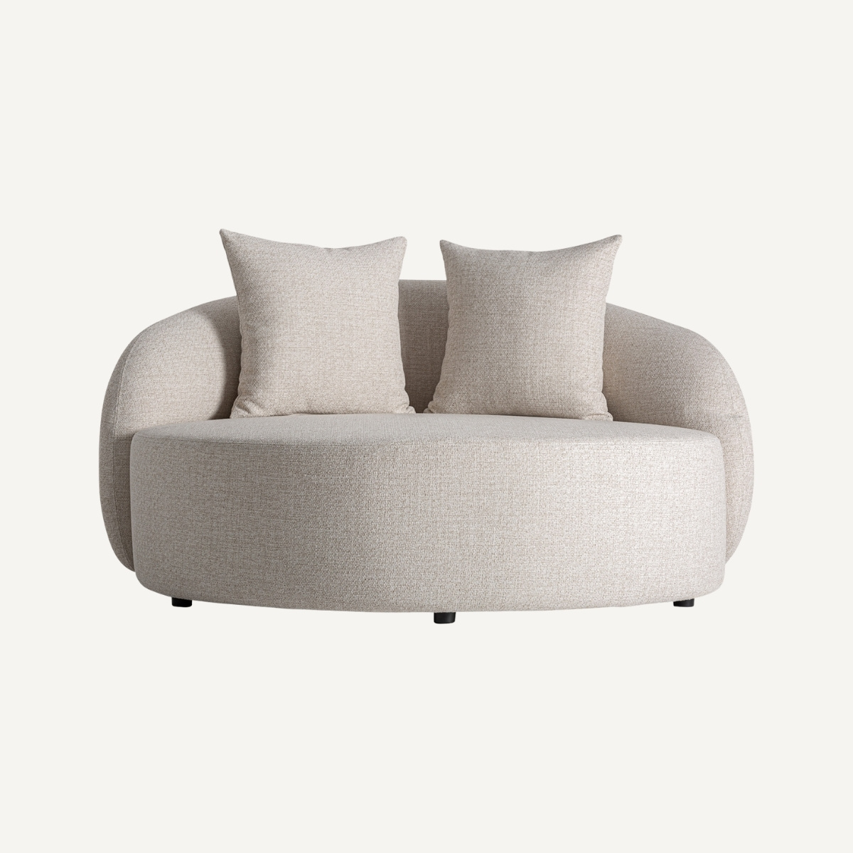 Canapé de jardin rond beige 2 places