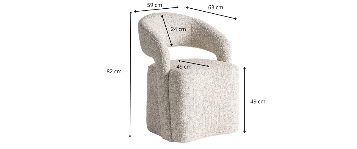 Dimensions de la chaise
