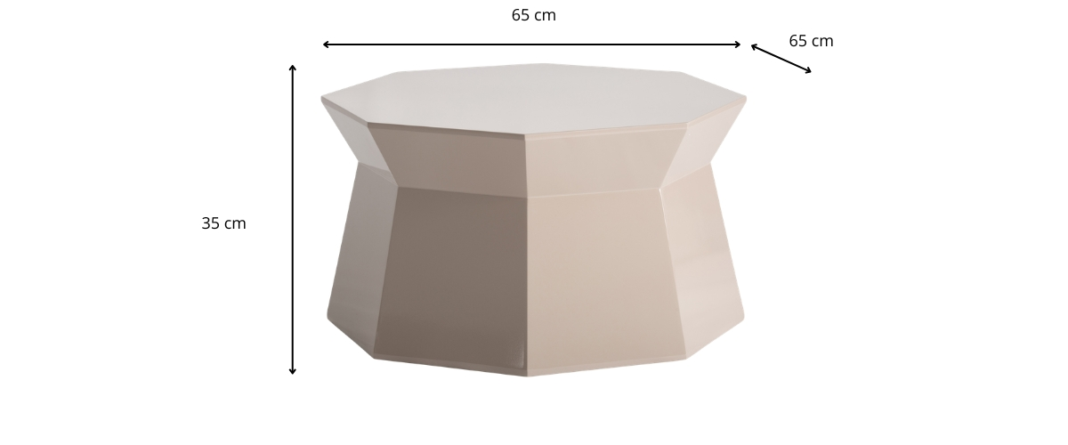Dimensions de la table basse laquée beige