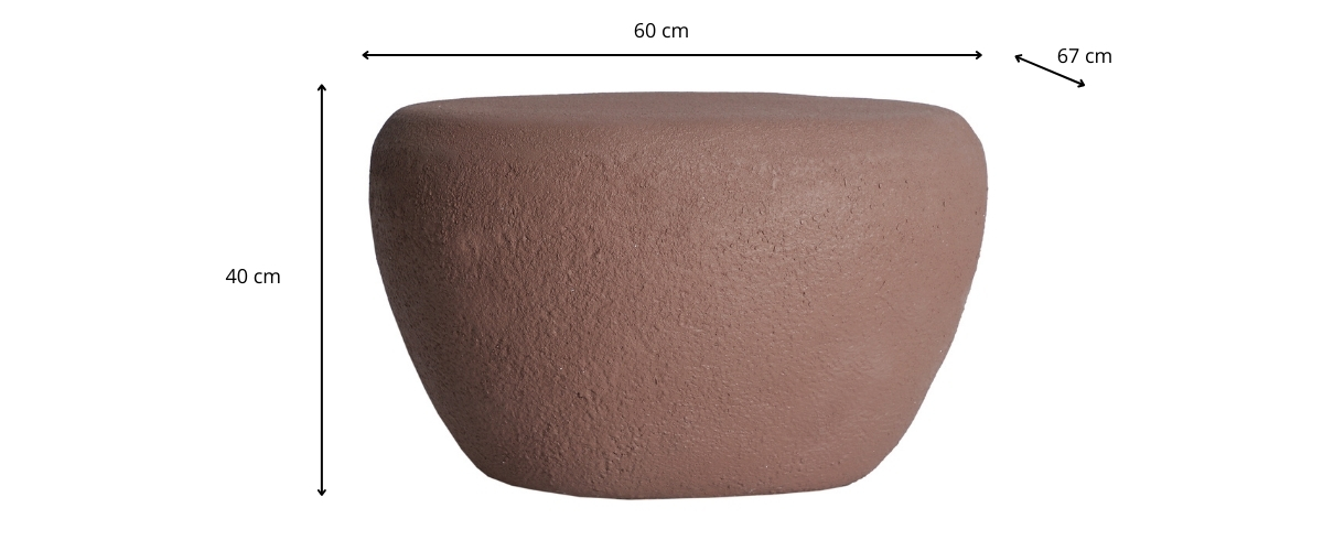 Dimensions de la table d'appoint de jardin en terre cuite
