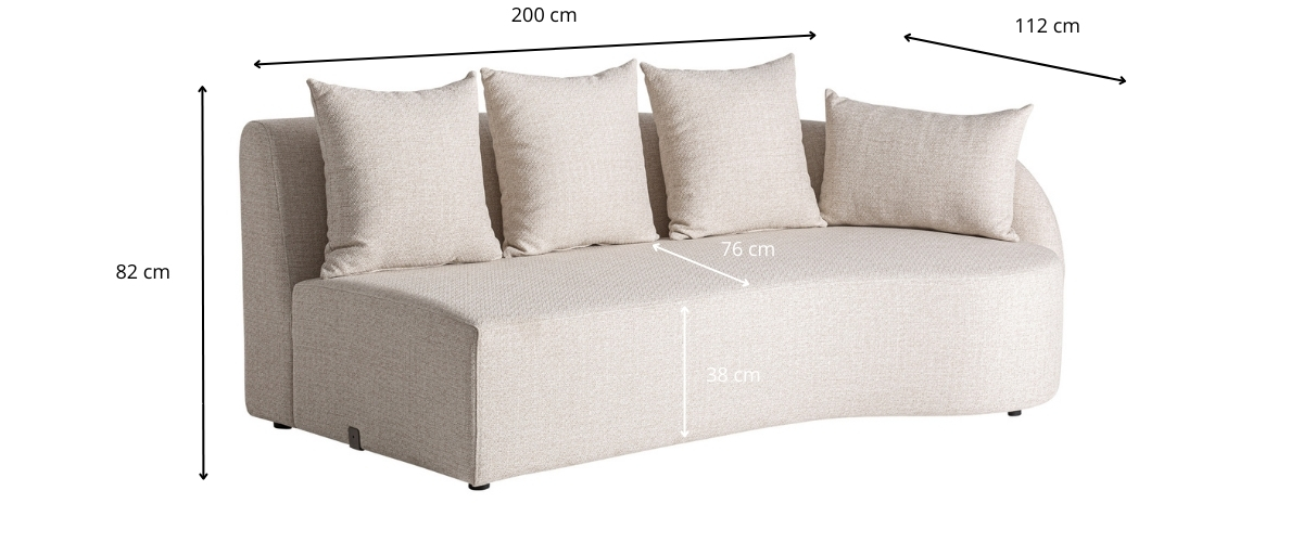 Dimensions du module de canapé beige