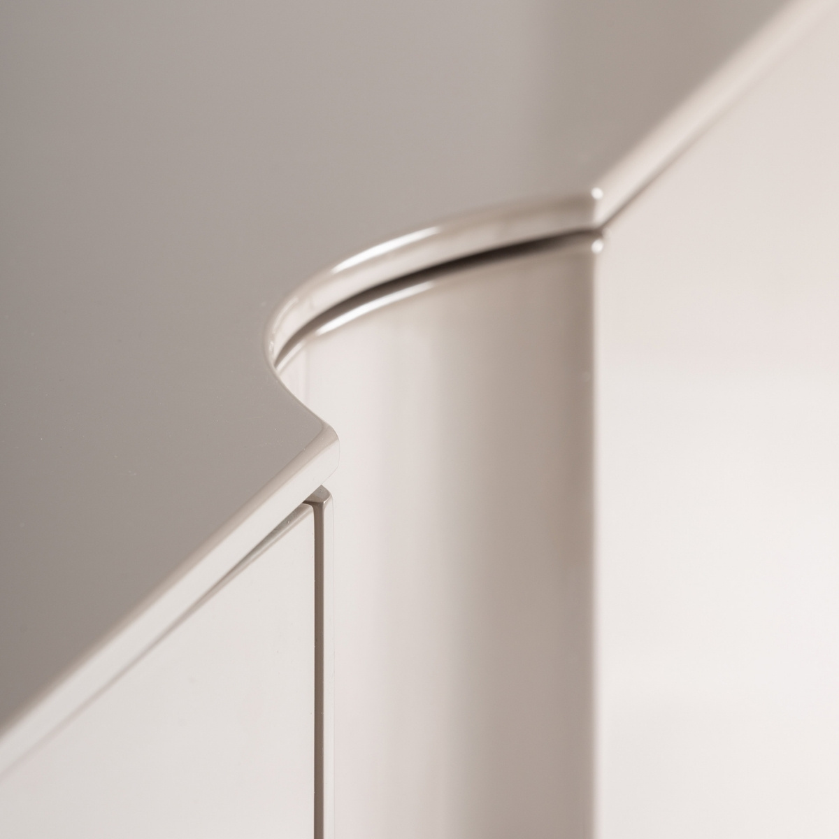 Meuble TV laquĆ© beige 4 portes 220 cm GUILLAUME ā Image 4