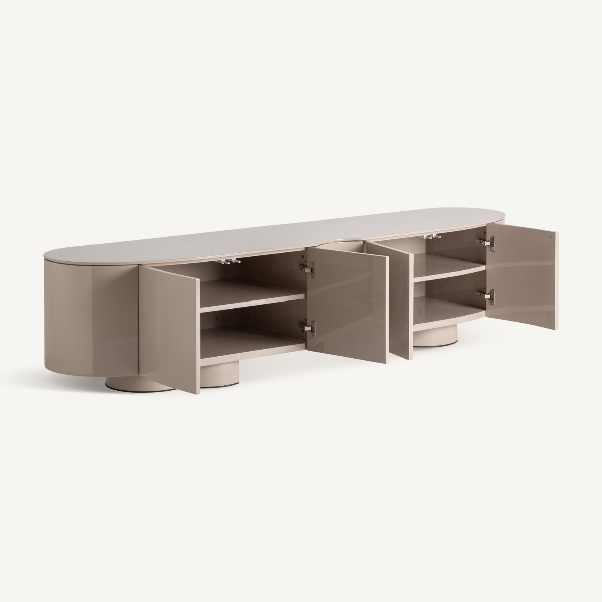 Meuble tv laqué beige crème 220 cm