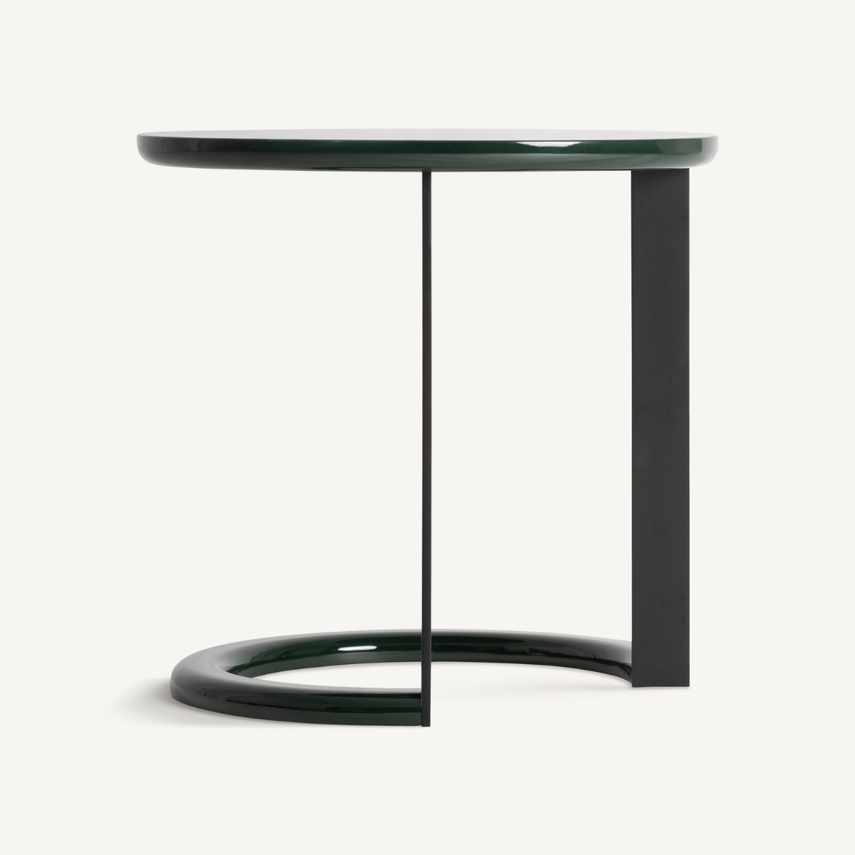 Table basse laquée ronde verte
