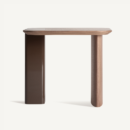 Table d'appoint bois de chêne et laque marron