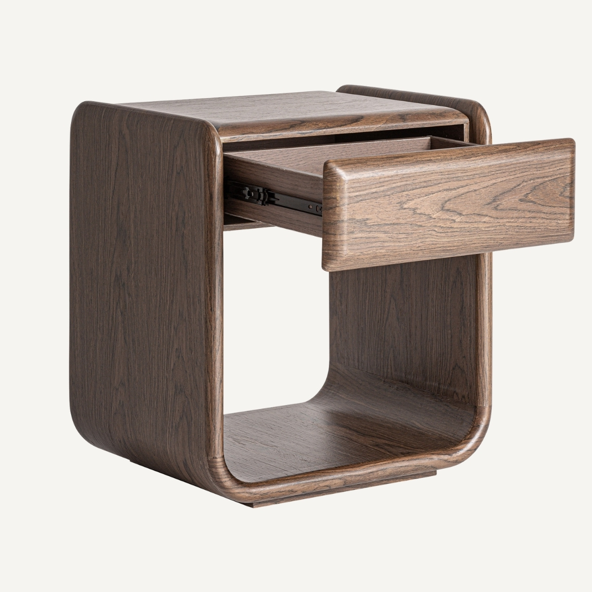 Table de chevet marron en bois plaqué 50x40 cm