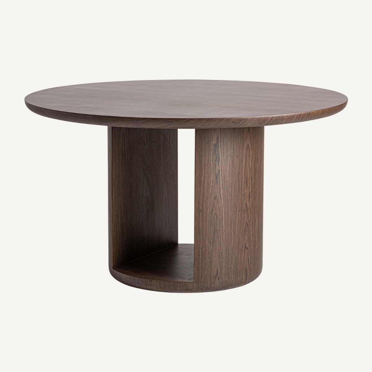 Table ronde de salle à manger en bois marron 132 cm