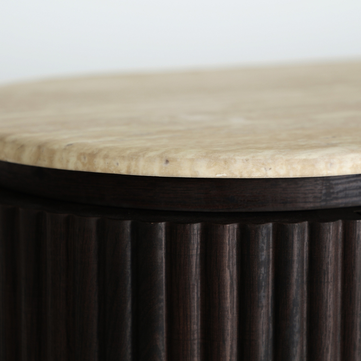 Buffet bois et travertin 4 portes 180 cm MATHIEU ā Image 4