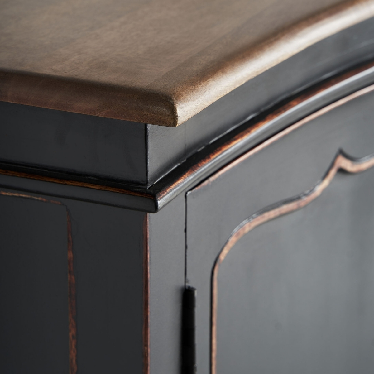 Buffet colonial en bois de manguier noir et naturel 220 cm APOLLINE – Image 6