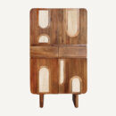Armoire bois de manguier et travertin